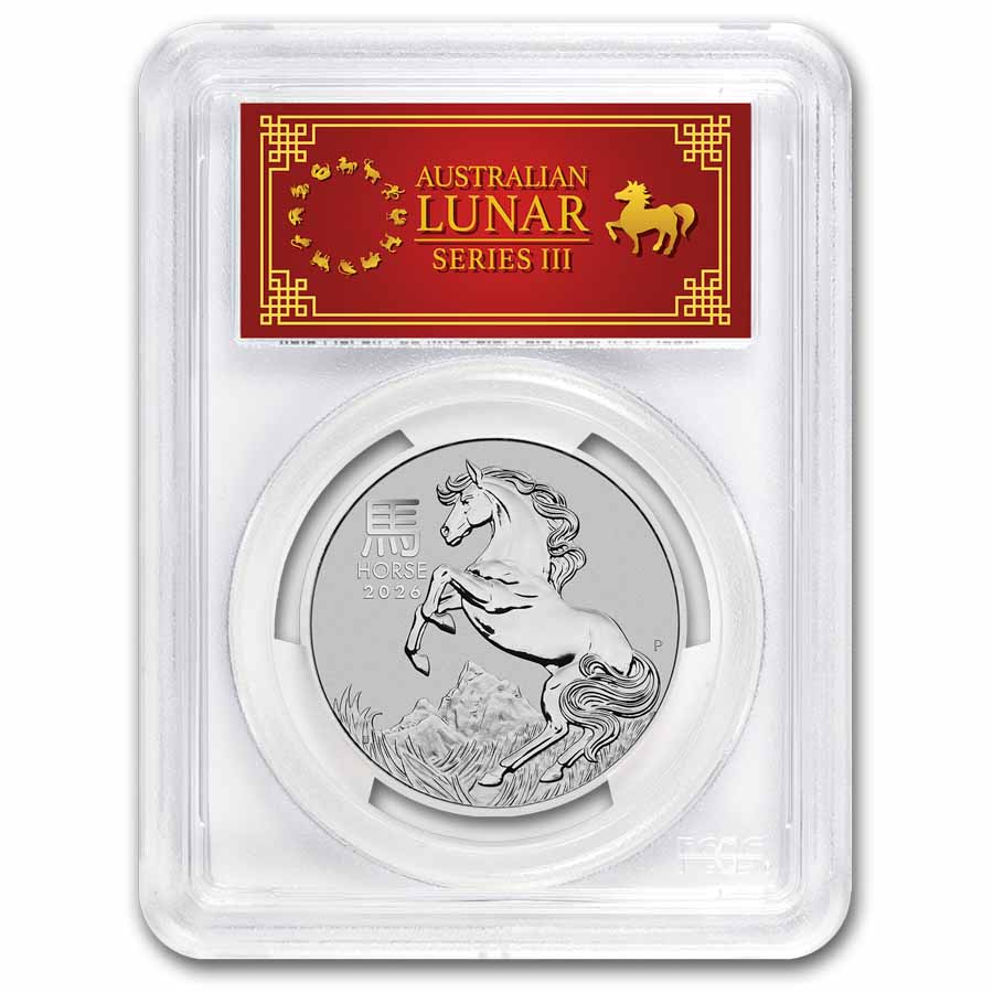2026 AUS 1 oz Platinum Lunar Horse MS-70 PCGS (FDI, Red Label) 2026 AUS 1 oz Platinum Lunar Horse MS-70 PCGS (FDI, Red Label)