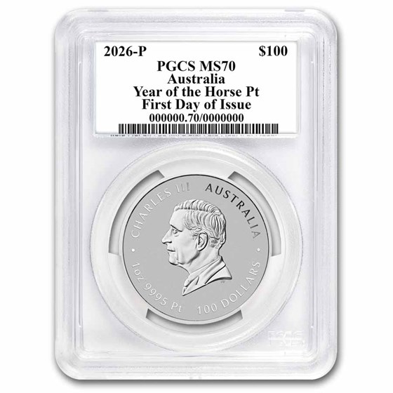 2026 AUS 1 oz Platinum Lunar Horse MS-70 PCGS (FDI, Red Label)