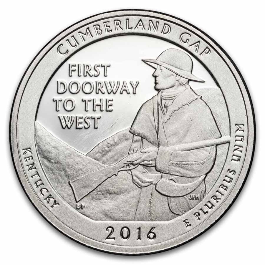 2016-S ATB Quarter Cumberland Gap 40-Coin Roll Proof (Silver)