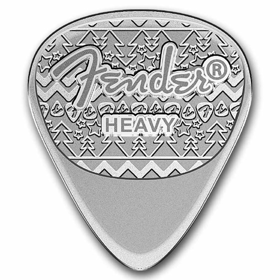 2025 10g Silver Fender® Holiday 351 Heavy Guitar Pick (.925 fine)