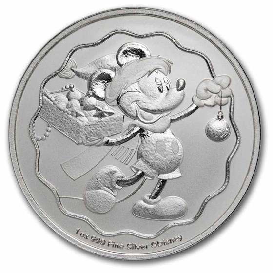 2025 Niue 1 oz Silver $2 Mickey Christmas (MD® Premier + PCGS FS)