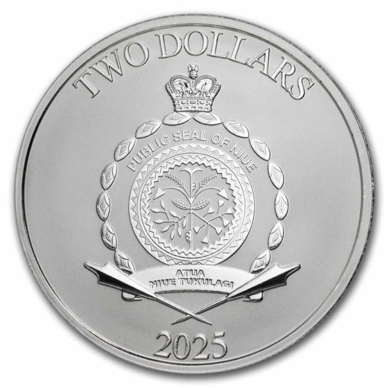 2025 Niue 1 oz Silver $2 Disney Mickey Christmas BU
