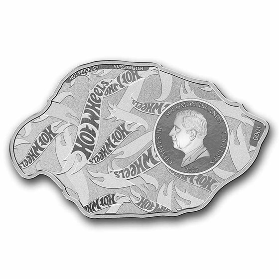 2025 PAMP 1 oz Silver- Hot Wheels™ Shaped &amp; Colorized Coin