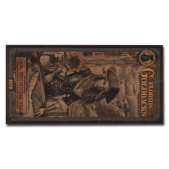 5 Florida Goldback - Aurum Gold Foil Note 24k MS-70 PCGS (Alpha)