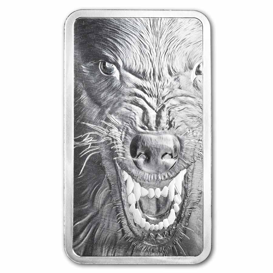10 oz Silver Bar - PAMP Suisse Into the Wild - Wolf