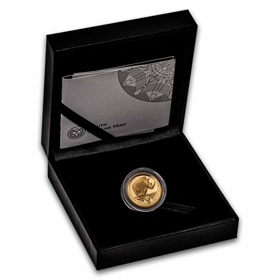 2025 South Africa 1/4 oz Proof Gold Big Five Rhino (w/ Box &amp; COA)