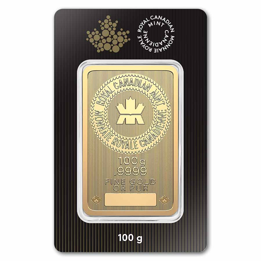 100 gram Gold Bar - Royal Canadian Mint (In Assay)