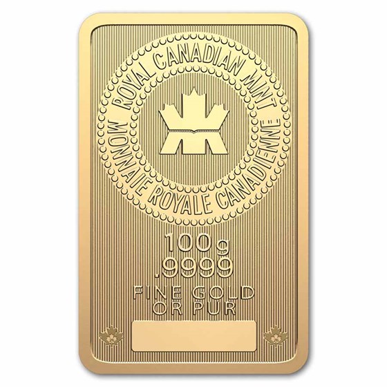 100 gram Gold Bar - Royal Canadian Mint (In Assay)