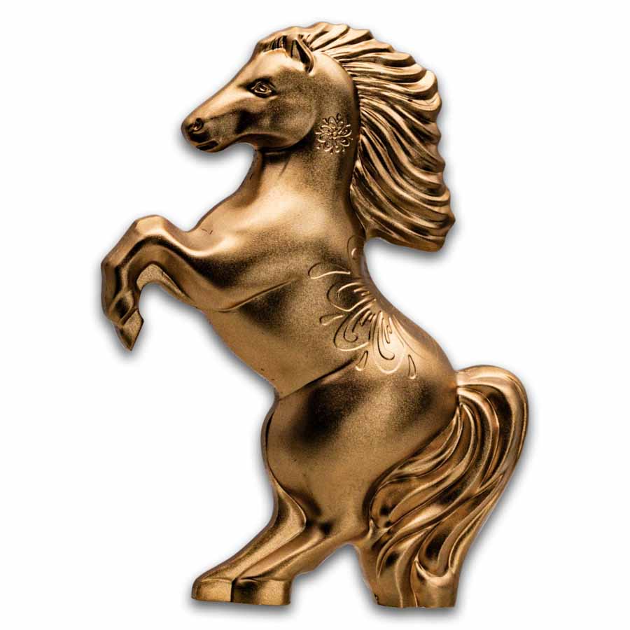 2026 Mongolia 1 oz Silver Gilded Lunar Wild Horse Shaped Coin