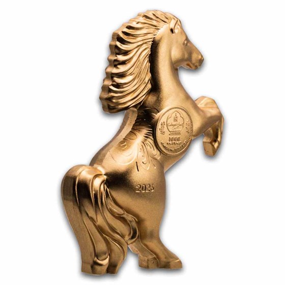 2026 Mongolia 1 oz Silver Gilded Lunar Wild Horse Shaped Coin