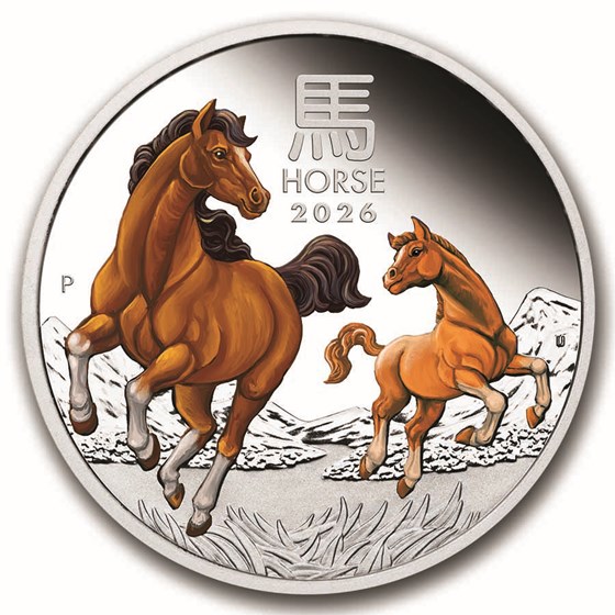 2026 AUS 1 oz Silver Lunar Horse Proof Colorized (w/Box &amp; COA)