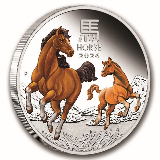 2026 AUS 1 oz Silver Lunar Horse Proof Colorized (w/Box &amp; COA)