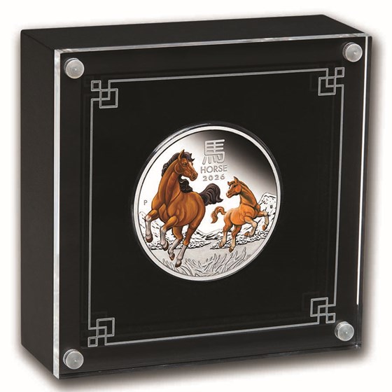 2026 AUS 1 oz Silver Lunar Horse Proof Colorized (w/Box &amp; COA)