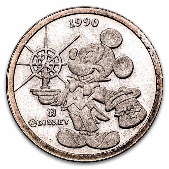 1/10 oz Silver Round - 1990 Mickey's Holiday Treasures (Rarities)