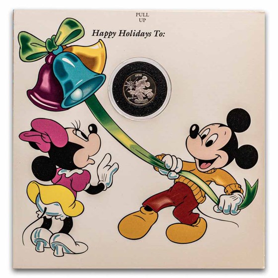 1/10 oz Silver Round - 1990 Mickey's Holiday Treasures (Rarities)