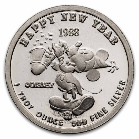 1 oz Silver Round - 1987 Mickey's Holiday Treasures (Rarities)