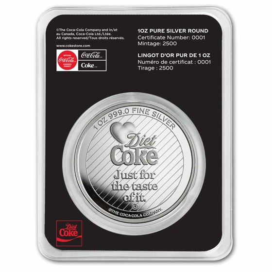 Coca-Cola® 1 oz Silver Diet Coke Struck Round (in TEP)