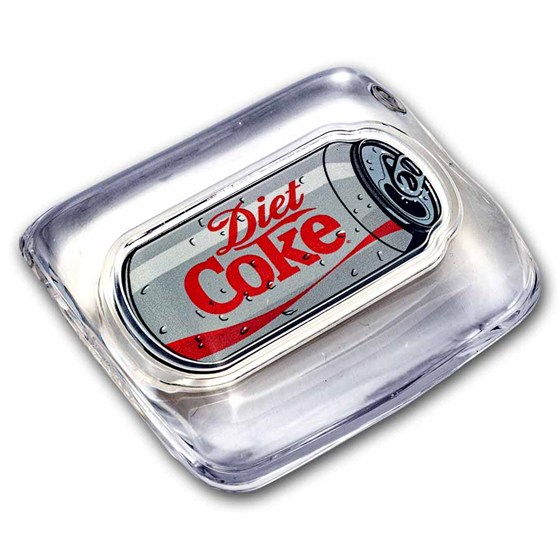 Coca-Cola® 1 oz Silver Diet Coke Shaped Coin w/ Box &amp; COA