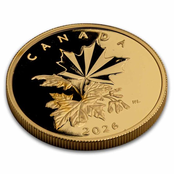 2026 Canada 1 oz Gold $200 Multifaceted Maple Leaves (Box/COA)