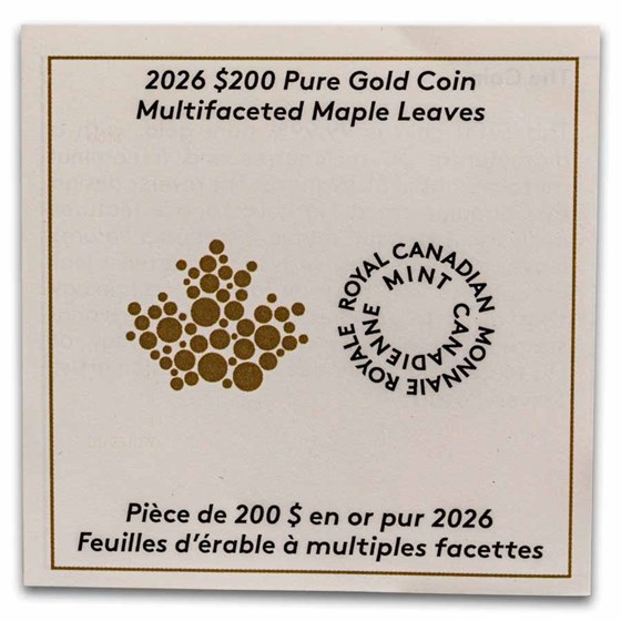 2026 Canada 1 oz Gold $200 Multifaceted Maple Leaves (Box/COA)