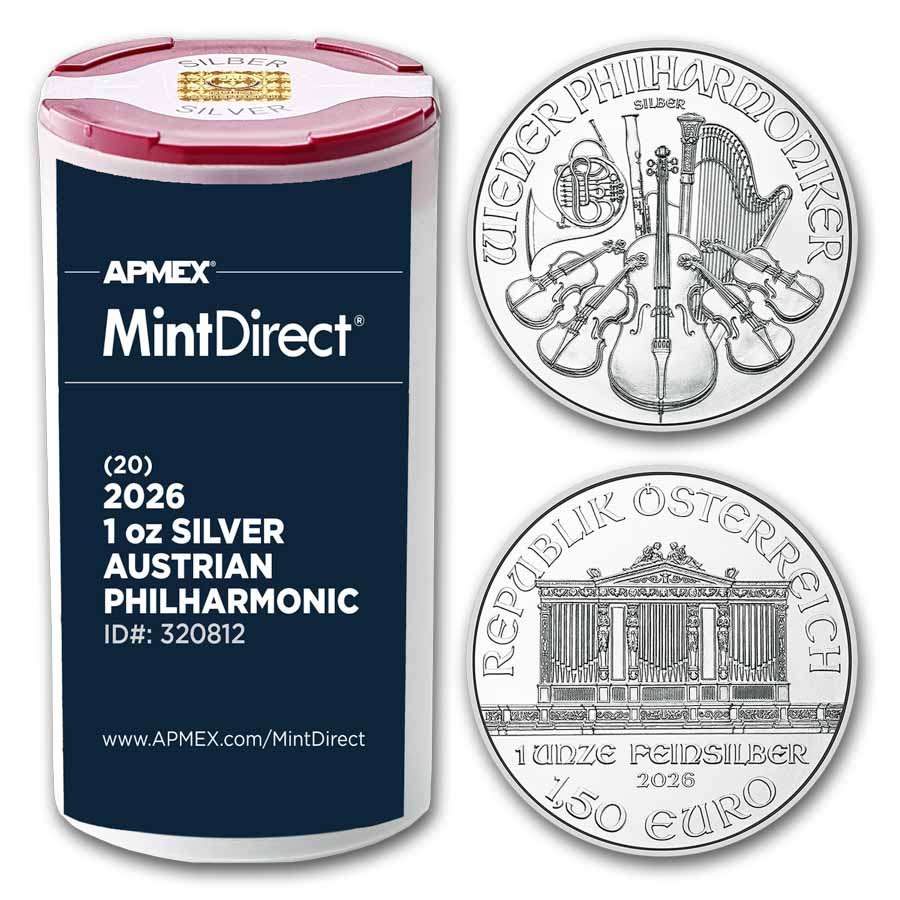 2026 Austria 1 oz Silver Philharmonic (20-Coin MintDirect® Tube)
