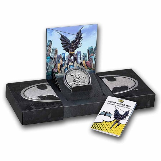 2025 2.5 oz Silver Comic Art Batman Medal (w/Box &amp; COA)