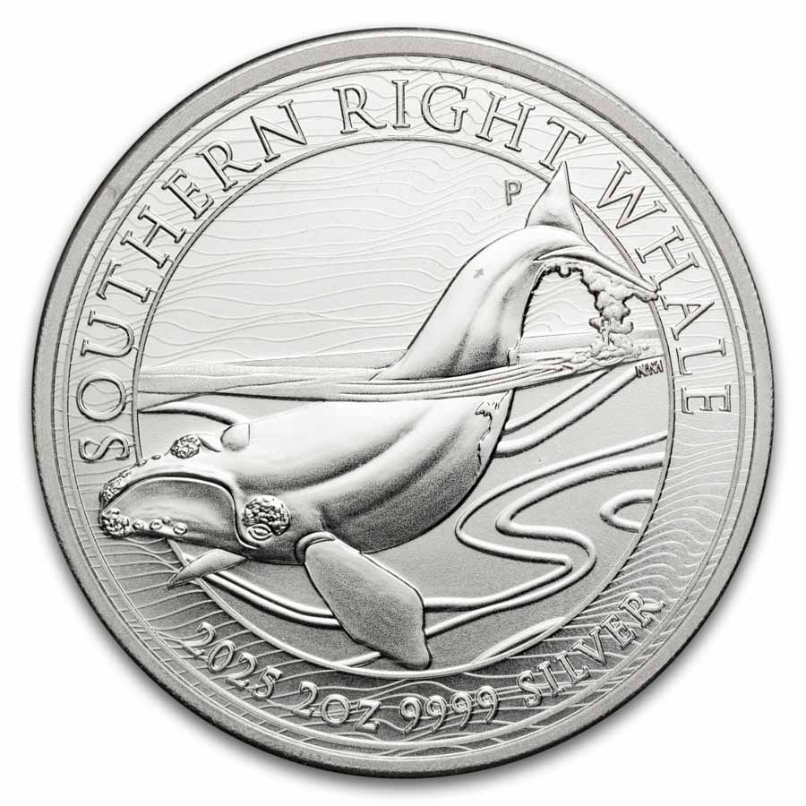 2025 Australia 2 oz Silver $2 Southern Right Whale Coin BU 2025 Australia 2 oz Silver $2 Southern Right Whale Coin BU