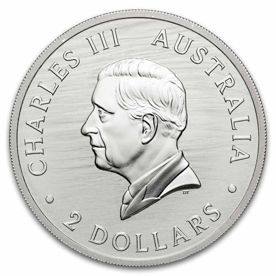 2025 Australia 2 oz Silver $2 Southern Right Whale Coin BU