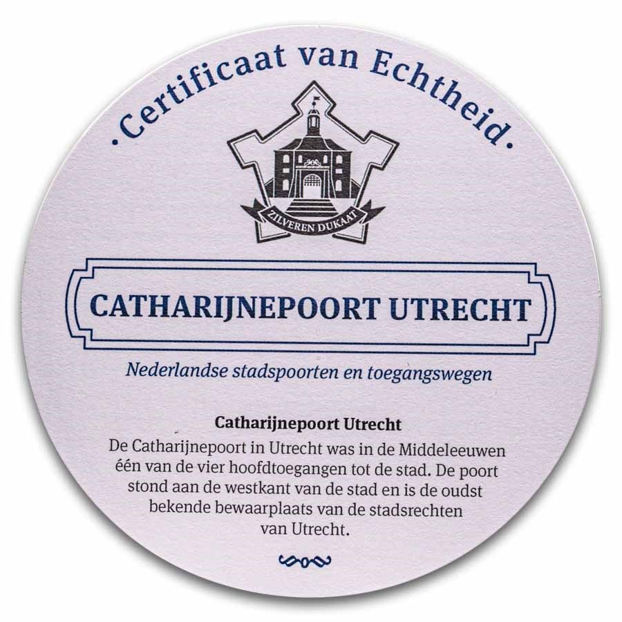 2024 Netherlands Proof Silver Ducat Catharjine Gate (Box/COA)