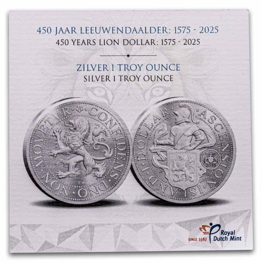 2025 Netherlands 1 oz Silver Proof Lion Dollar (Box/COA)