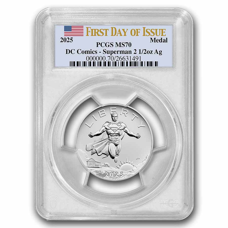 (2025) 2.5 oz Silver Comic Art Superman Medal MS-70 PCGS (FDI)