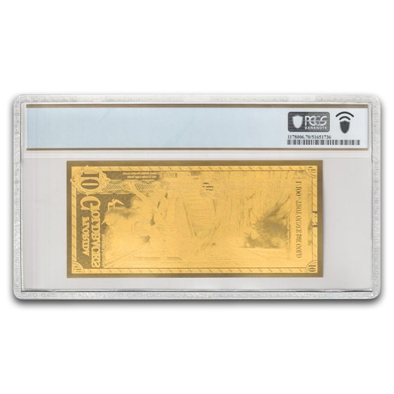 2025 10 Florida Goldback Aurum Gold Foil Note MS-70 PCGS (Alpha)