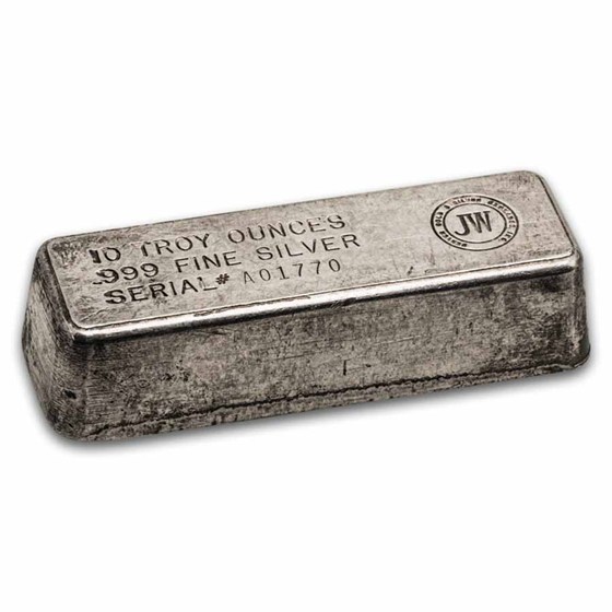 10 oz Silver Bar - Vintage JW Denver Gold &amp; Silver Exchange