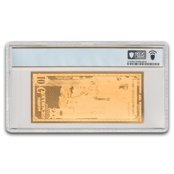 2024 10 Nevada Goldback Aurum Gold Foil Note 24k MS-70 PCGS