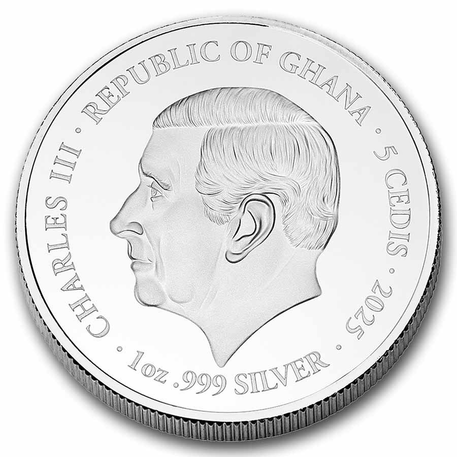 2025 Ghana 1 oz Silver Patron Saints St. Peter (Box/COA)