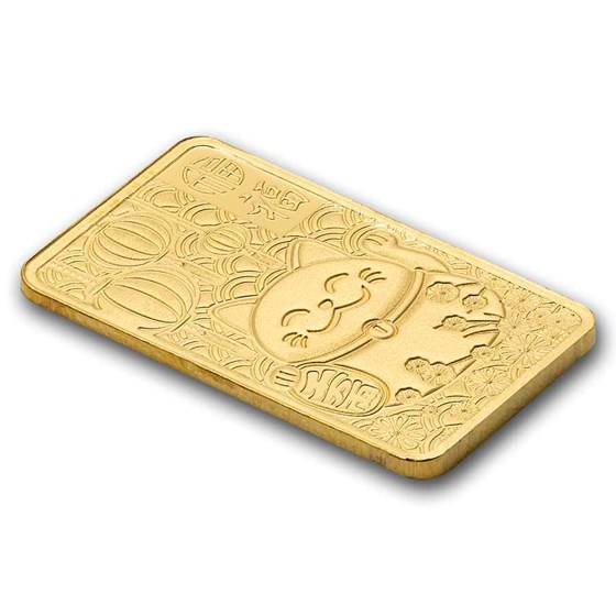 1 gram Gold Bar - PAMP Suisse Lucky Cat (In Assay w/ Sleeve)