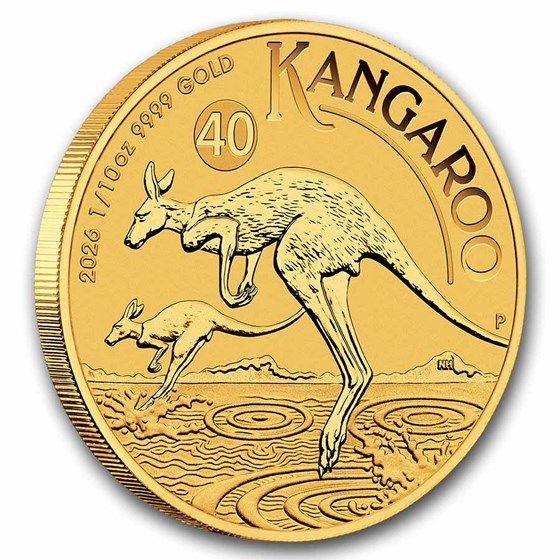 2026 Australia 1/10 oz Gold Kangaroo BU