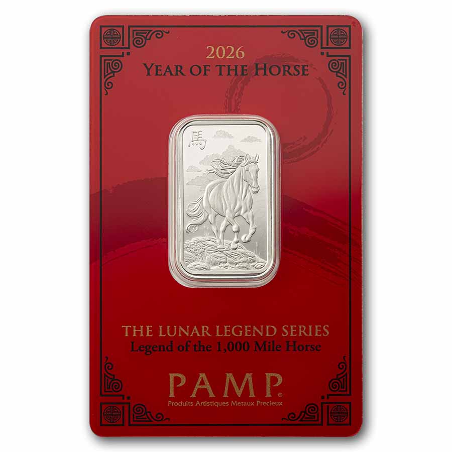 2026 10 gram Silver Bar - PAMP Year of the Horse (In Assay)