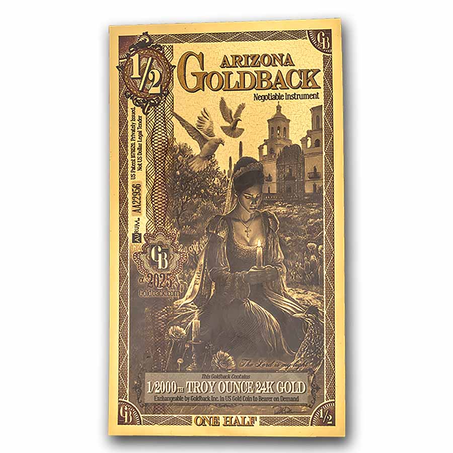 1/2 Arizona Goldback - Aurum Gold Foil Note (24k)