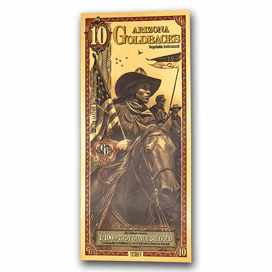 10 Arizona Goldback - Aurum Gold Foil Note (24k)