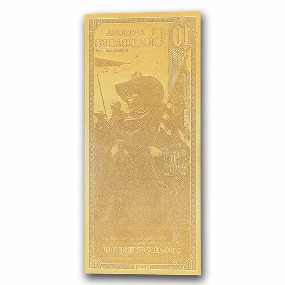 10 Arizona Goldback - Aurum Gold Foil Note (24k)