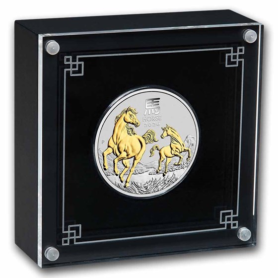 2026 Australia 1 oz Silver Lunar Horse (Gilded, w/ Box)