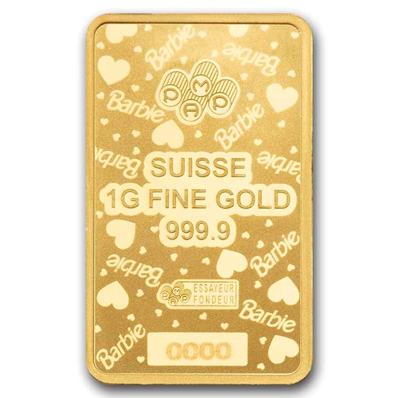 1 gram Gold Bar - PAMP Barbie™ Valentine's Day (In Assay)