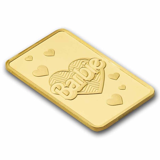 1 gram Gold Bar - PAMP Barbie™ Valentine's Day (In Assay)