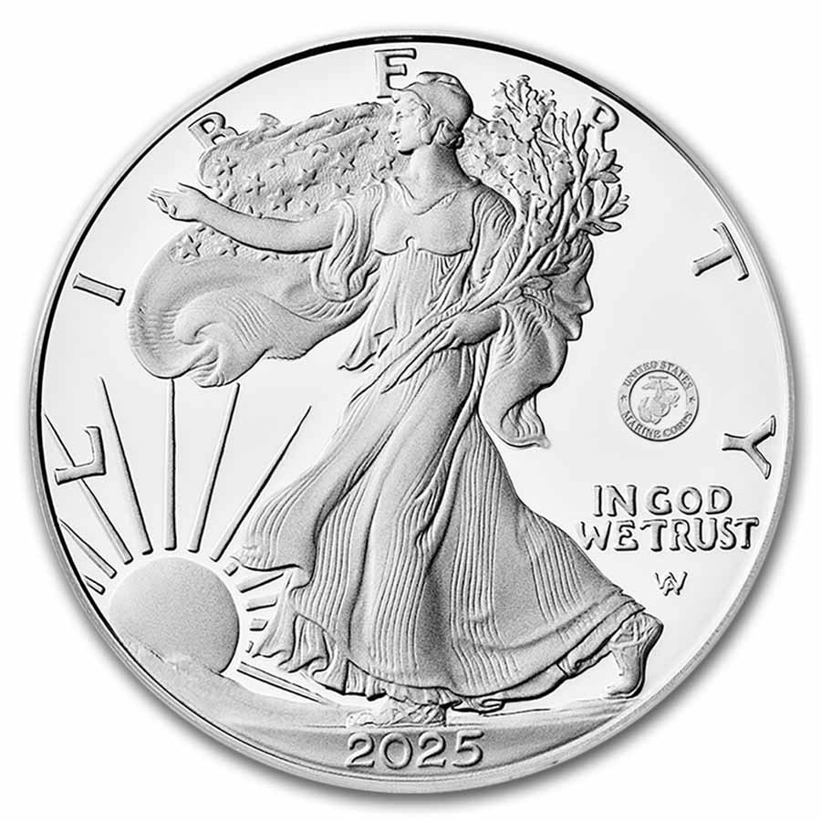 2025-P Proof Silver Eagle PR-70 PCGS (Marine Privy, AR, Damstra)