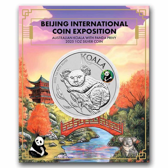 2025 AUS 1 oz Silver Koala Beijing Expo Colorized Panda Privy