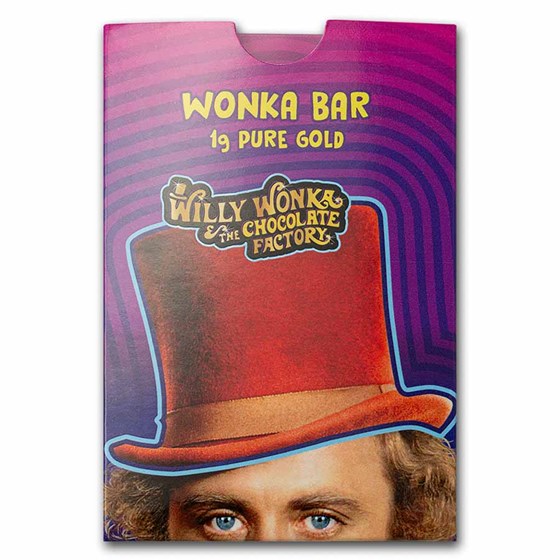 1 gram Gold Bar - PAMP Willy Wonka Bar (In Assay w/ Sleeve)