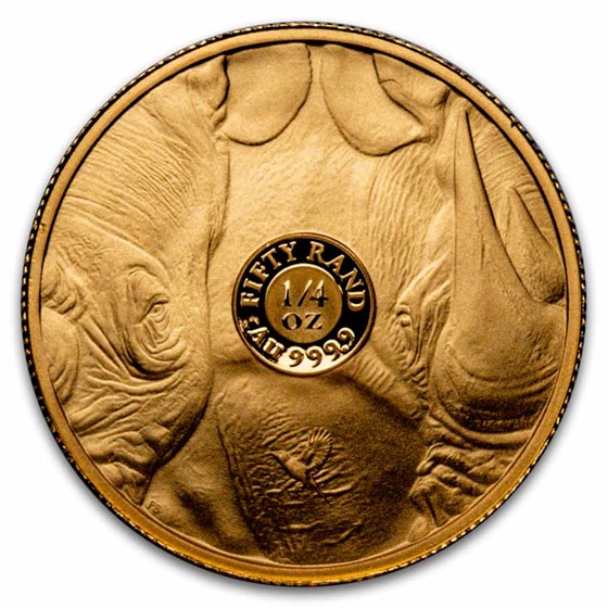 2025 South Africa 2-Coin Gold Big Five Rhino Proof Set Box &amp; COA