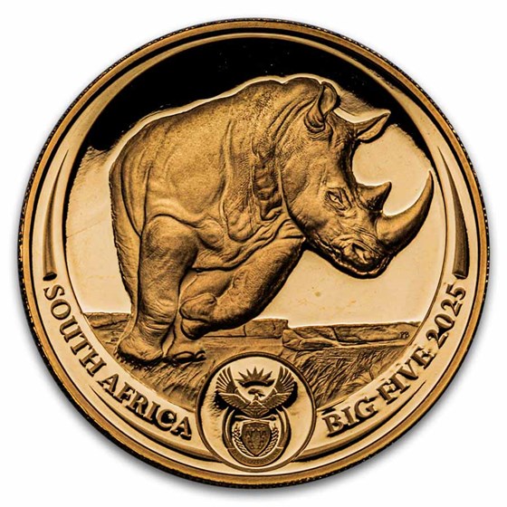 2025 South Africa 2-Coin Gold Krugerrand &amp; Rhino Proof Set