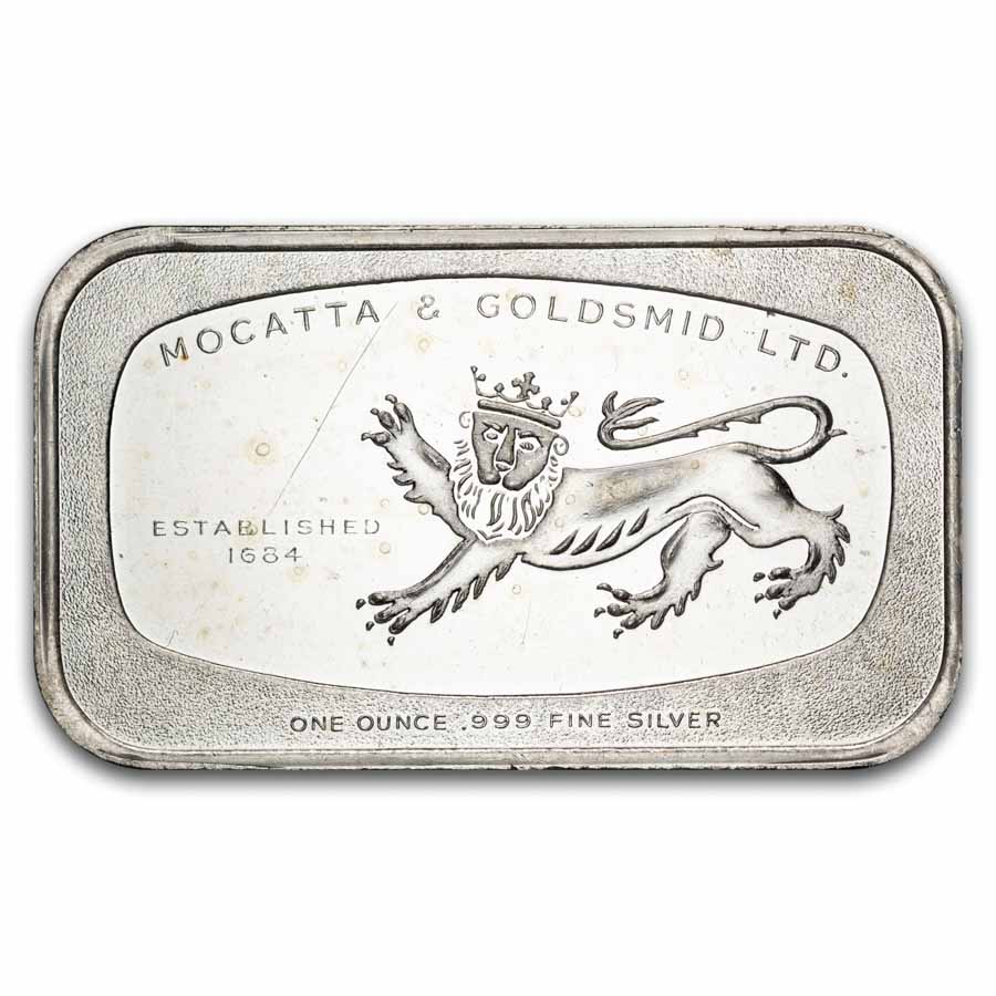 1 oz Silver Bar - The Chartered Mint Ltd. (Mocatta Metals Corp)